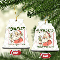 Merrier With Martinis Ceramic Ornament Funny Retro Santa Christmas Cocktail Lover - Wonder Print Shop