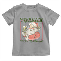 Merrier With Martinis Toddler T Shirt Funny Retro Santa Christmas Cocktail Lover - Wonder Print Shop