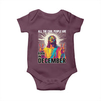 All the Cool People Are Born in December Baby Onesie Funny Trippy Neon Jesus Birthday Meme - Wonder Print Shop