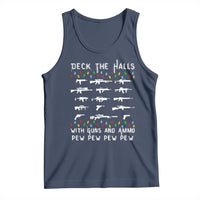 Deck the Halls with Guns and Ammo Tank Top Funny Pew Pew Christmas Meme for Second Amendment Fans - Wonder Print Shop