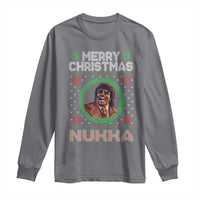 Funny Retro Merry Christmas Nukka Parody Long Sleeve Shirt Holiday Cheer 90s Xmas Throwback Parody - Wonder Print Shop