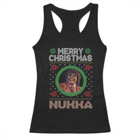 Funny Retro Merry Christmas Nukka Parody Racerback Tank Top Holiday Cheer 90s Xmas Throwback Parody - Wonder Print Shop