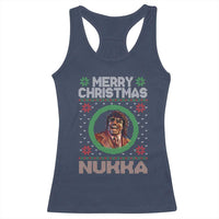 Funny Retro Merry Christmas Nukka Parody Racerback Tank Top Holiday Cheer 90s Xmas Throwback Parody - Wonder Print Shop