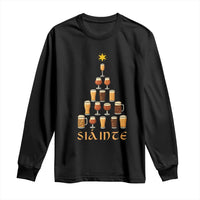 Sláinte Christmas Tree Pint Glass Long Sleeve Shirt Ale Glass Beer Drinking Lover Holiday Party - Wonder Print Shop
