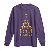 Sláinte Christmas Tree Pint Glass Long Sleeve Shirt Ale Glass Beer Drinking Lover Holiday Party - Wonder Print Shop