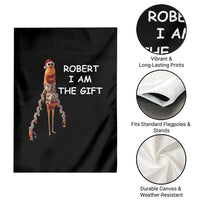 Funny Marcus the Worm in Ugly Christmas Sweater Garden Flag Robert I Am the Gift Meme Holiday Humor - Wonder Print Shop