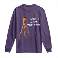 Funny Marcus the Worm in Ugly Christmas Sweater Long Sleeve Shirt Robert I Am the Gift Meme Holiday Humor - Wonder Print Shop