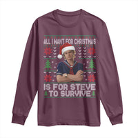 All I Want for Christmas is Steve to Survive Long Sleeve Shirt Stranger Xmas Wishes Fan Gift - Wonder Print Shop