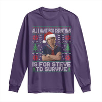 All I Want for Christmas is Steve to Survive Long Sleeve Shirt Stranger Xmas Wishes Fan Gift - Wonder Print Shop
