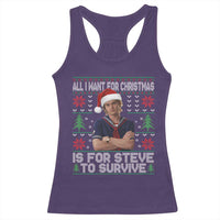 All I Want for Christmas is Steve to Survive Racerback Tank Top Stranger Xmas Wishes Fan Gift - Wonder Print Shop