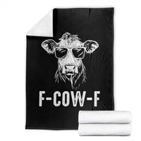 Funny F-Cow-F Cow Attitude Meme Throw Blanket Subtle Sass Farm Fresh Humor - Wonder Print Shop