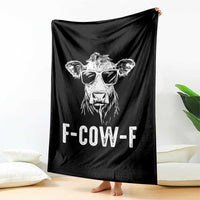 Funny F-Cow-F Cow Attitude Meme Throw Blanket Subtle Sass Farm Fresh Humor - Wonder Print Shop