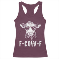 Funny F-Cow-F Cow Attitude Meme Racerback Tank Top Subtle Sass Farm Fresh Humor - Wonder Print Shop