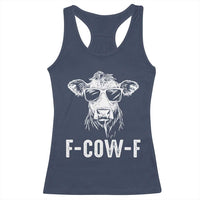 Funny F-Cow-F Cow Attitude Meme Racerback Tank Top Subtle Sass Farm Fresh Humor - Wonder Print Shop