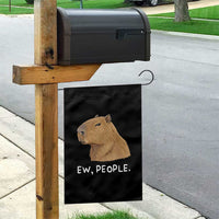 Anti Social Capybara Meme Garden Flag Ew People Sarcastic Funny Introvert Gift - Wonder Print Shop