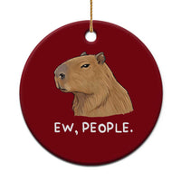 Anti Social Capybara Meme Ceramic Ornament Ew People Sarcastic Funny Introvert Gift - Wonder Print Shop