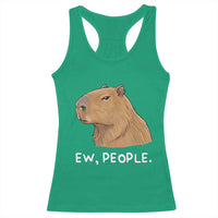 Anti Social Capybara Meme Racerback Tank Top Ew People Sarcastic Funny Introvert Gift - Wonder Print Shop