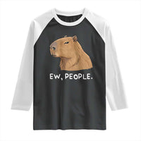 Anti Social Capybara Meme Raglan Shirt Ew People Sarcastic Funny Introvert Gift - Wonder Print Shop
