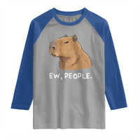 Anti Social Capybara Meme Raglan Shirt Ew People Sarcastic Funny Introvert Gift - Wonder Print Shop