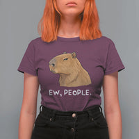 Anti Social Capybara Meme T Shirt For Women Ew People Sarcastic Funny Introvert Gift - Wonder Print Shop