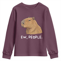 Anti Social Capybara Meme Youth Sweatshirt Ew People Sarcastic Funny Introvert Gift - Wonder Print Shop