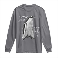 Funny New Year Same Baka Life Sarcastic Penguin Long Sleeve Shirt Otaku Humor Core Cringe Meme - Wonder Print Shop