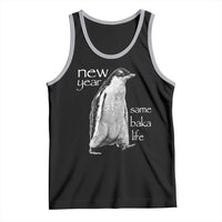 Funny New Year Same Baka Life Sarcastic Penguin Tank Top Otaku Humor Core Cringe Meme - Wonder Print Shop