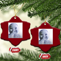 Funny Tuff Baby Giggling Meme Ceramic Ornament Viral AI Niche Baby Holding Laugh Photo - Wonder Print Shop