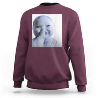 Funny Tuff Baby Giggling Meme Sweatshirt Viral AI Niche Baby Holding Laugh Photo - Wonder Print Shop