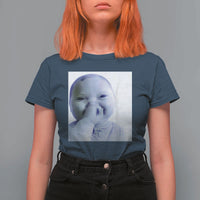 Funny Tuff Baby Giggling Meme T Shirt For Women Viral AI Niche Baby Holding Laugh Photo - Wonder Print Shop