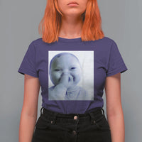 Funny Tuff Baby Giggling Meme T Shirt For Women Viral AI Niche Baby Holding Laugh Photo - Wonder Print Shop