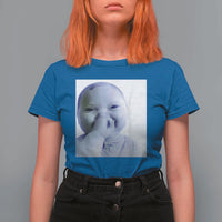 Funny Tuff Baby Giggling Meme T Shirt For Women Viral AI Niche Baby Holding Laugh Photo - Wonder Print Shop