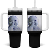 Funny Tuff Baby Giggling Meme Tumbler With Handle Viral AI Niche Baby Holding Laugh Photo - Wonder Print Shop