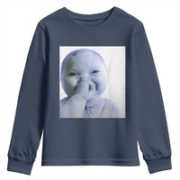 Funny Tuff Baby Giggling Meme Youth Sweatshirt Viral AI Niche Baby Holding Laugh Photo - Wonder Print Shop