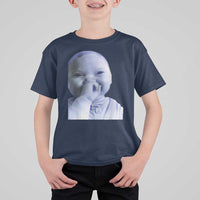 Funny Tuff Baby Giggling Meme T Shirt For Kid Viral AI Niche Baby Holding Laugh Face - Wonder Print Shop