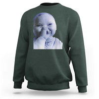 Funny Tuff Baby Giggling Meme Sweatshirt Viral AI Niche Baby Holding Laugh Face - Wonder Print Shop