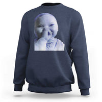 Funny Tuff Baby Giggling Meme Sweatshirt Viral AI Niche Baby Holding Laugh Face - Wonder Print Shop