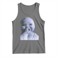 Funny Tuff Baby Giggling Meme Tank Top Viral AI Niche Baby Holding Laugh Face - Wonder Print Shop