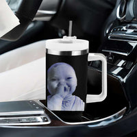 Funny Tuff Baby Giggling Meme Tumbler With Handle Viral AI Niche Baby Holding Laugh Face - Wonder Print Shop