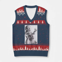Funny Tuff Baby 67 Meme V-Neck Knit Sweater Vest Viral AI Niche Baby Six Seven Hand Gesture - Wonder Print Shop
