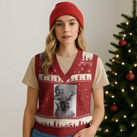 Funny Tuff Baby 67 Meme V-Neck Knit Sweater Vest Viral AI Niche Baby Six Seven Hand Gesture - Wonder Print Shop