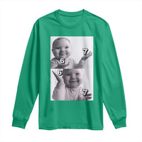 Funny Tuff Baby 67 Meme Long Sleeve Shirt Viral AI Niche Baby Six Seven Hand Gesture - Wonder Print Shop