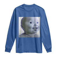 Funny Tuff Baby Side Eye Meme Long Sleeve Shirt Viral AI Niche Baby Face Reaction - Wonder Print Shop