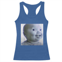 Funny Tuff Baby Side Eye Meme Racerback Tank Top Viral AI Niche Baby Face Reaction - Wonder Print Shop