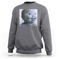 Funny Tuff Baby Side Eye Meme Sweatshirt Viral AI Niche Baby Face Reaction - Wonder Print Shop