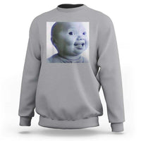 Funny Tuff Baby Side Eye Meme Sweatshirt Viral AI Niche Baby Face Reaction - Wonder Print Shop
