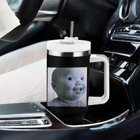 Funny Tuff Baby Side Eye Meme Tumbler With Handle Viral AI Niche Baby Face Reaction - Wonder Print Shop