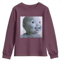 Funny Tuff Baby Side Eye Meme Youth Sweatshirt Viral AI Niche Baby Face Reaction - Wonder Print Shop