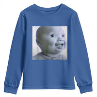 Funny Tuff Baby Side Eye Meme Youth Sweatshirt Viral AI Niche Baby Face Reaction - Wonder Print Shop