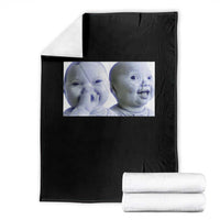 Funny Double Trouble Tuff Baby Meme Throw Blanket Viral AI Niche Baby Holding Laugh Duo Reaction - Wonder Print Shop